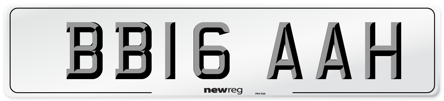 BB16 AAH Number Plate from New Reg